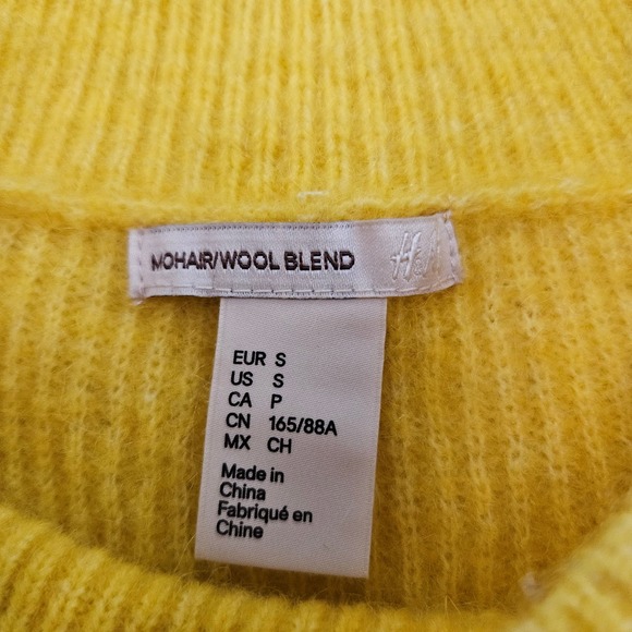 NWOT H&M Striped Crewneck Balloon Sleeve Mohair Wool Blend Sweater. Size S - Picture 6 of 7